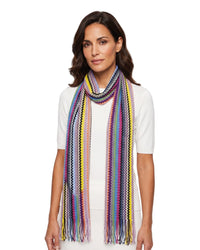 Missoni Missoni Multicolor Classic Zigzag Cotton Blend Scarf