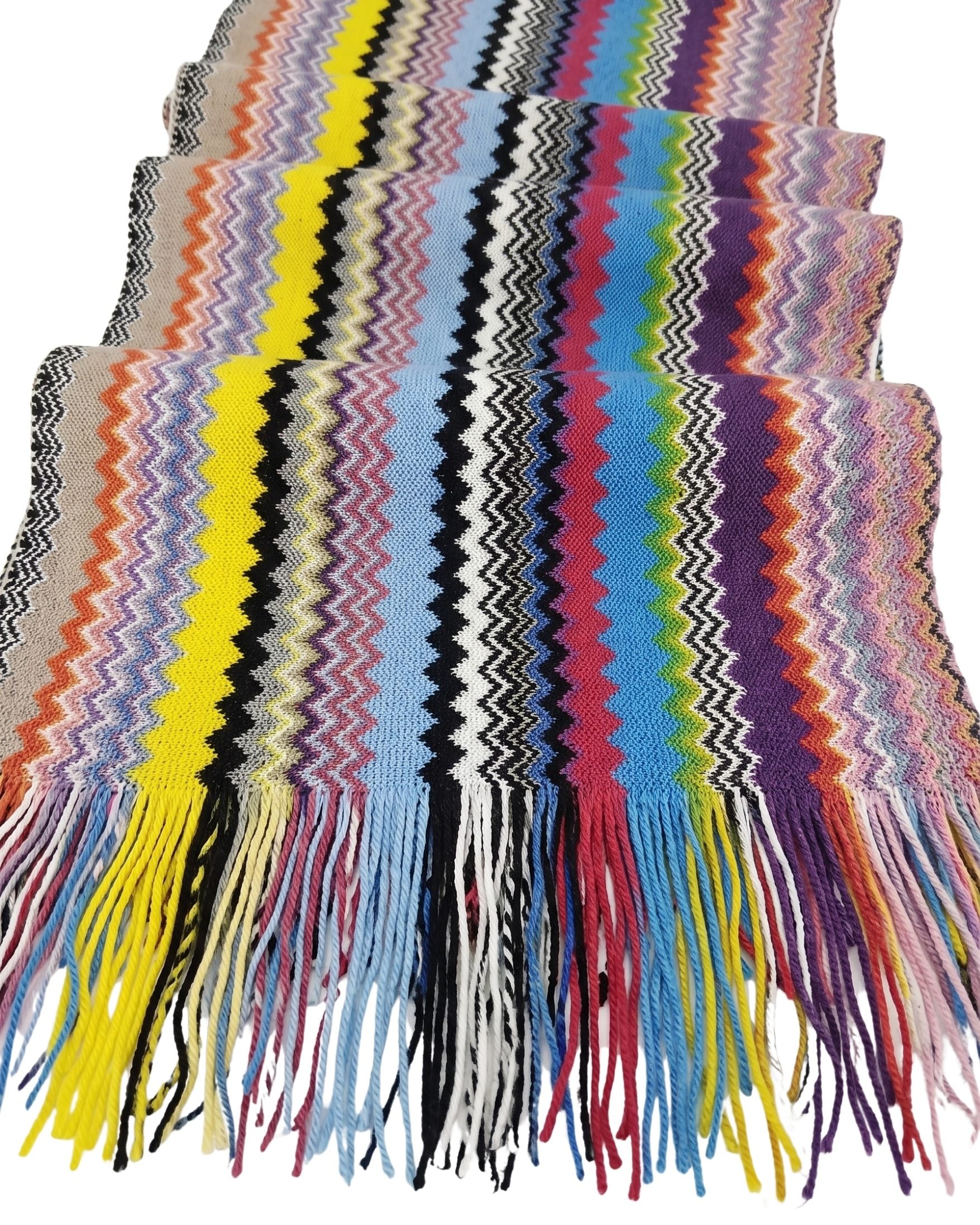 Missoni Missoni Multicolor Classic Zigzag Cotton Blend Scarf
