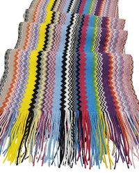 Missoni Missoni Multicolor Classic Zigzag Cotton Blend Scarf