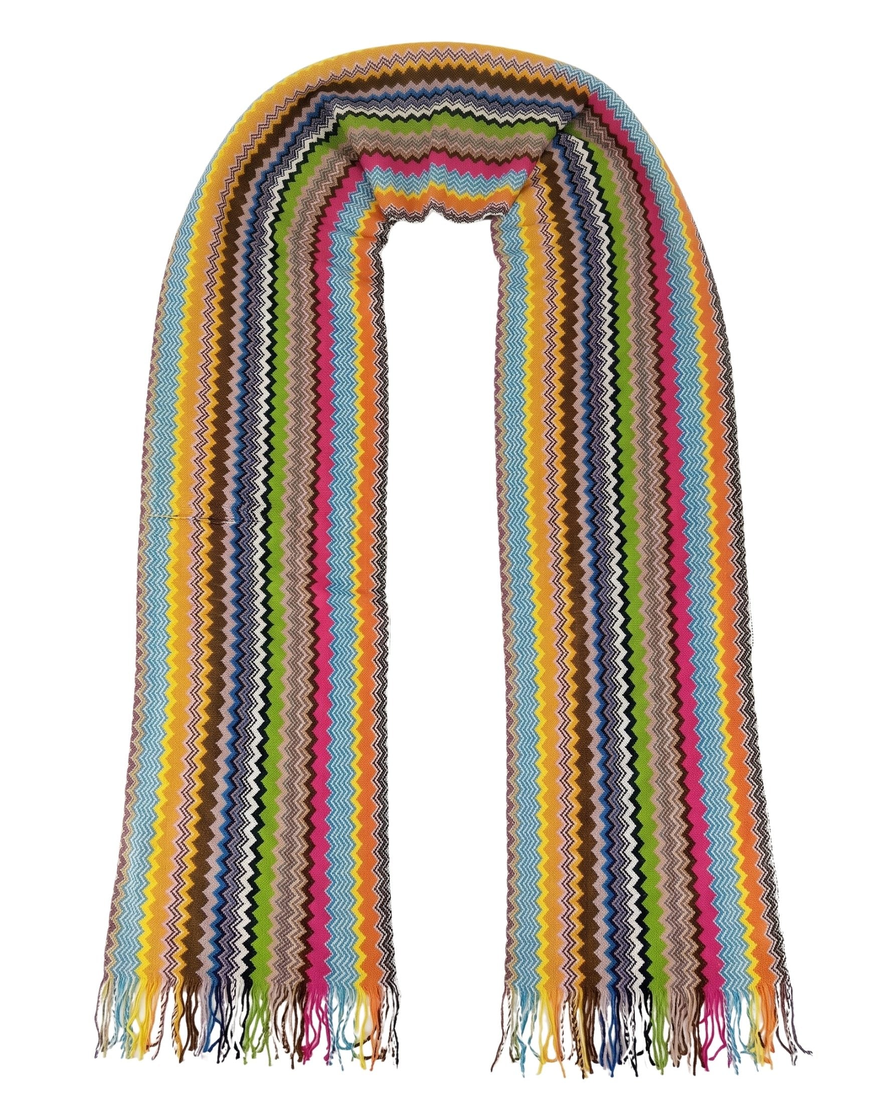 Missoni Missoni Multicolor Classic Zigzag Cotton Blend Scarf