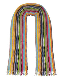Missoni Missoni Multicolor Classic Zigzag Cotton Blend Scarf