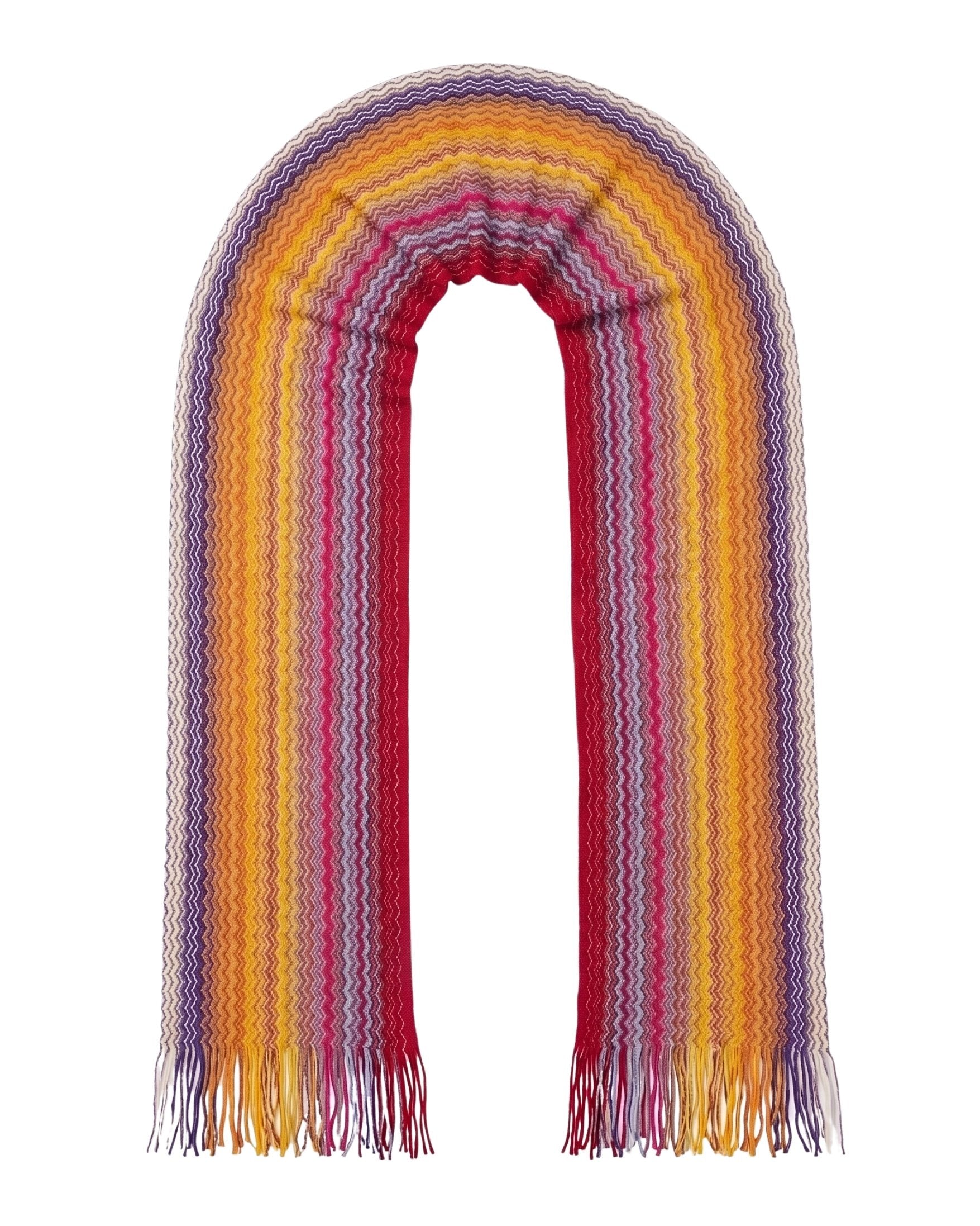 Missoni Missoni Bright Orange Hues Classic Zigzag Cotton Scarf