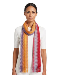 Missoni Missoni Bright Orange Hues Classic Zigzag Cotton Scarf