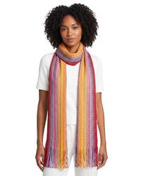 Missoni Missoni Bright Orange Hues Classic Zigzag Cotton Scarf