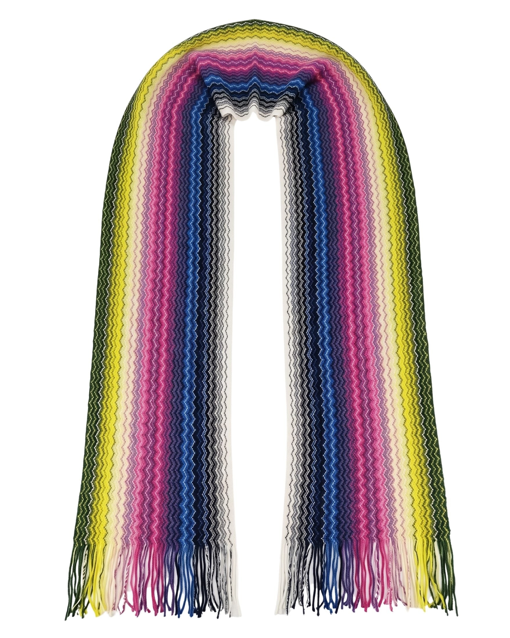 Missoni Missoni Bright Blue Hues Classic Zigzag Cotton Scarf
