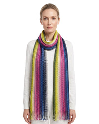 Missoni Missoni Bright Blue Hues Classic Zigzag Cotton Scarf