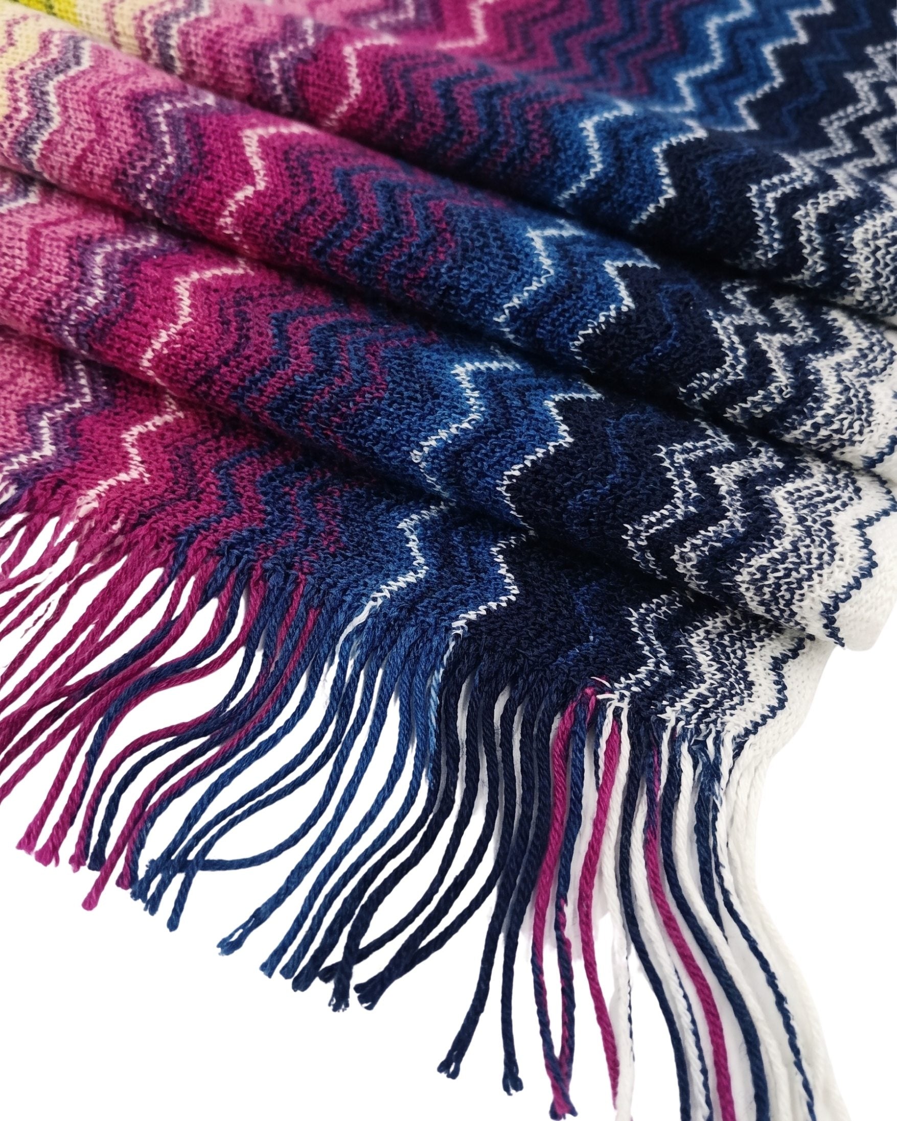 Missoni Missoni Bright Blue Hues Classic Zigzag Cotton Scarf