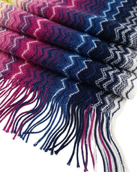 Missoni Missoni Bright Blue Hues Classic Zigzag Cotton Scarf