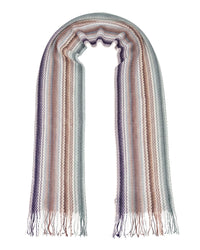 Missoni Missoni Metallic Multicolor Classic Zigzag Viscose Blend Scarf