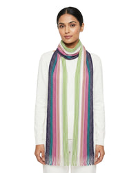 Missoni Missoni Metallic Multicolor Classic Stripe Viscose Blend Scarf