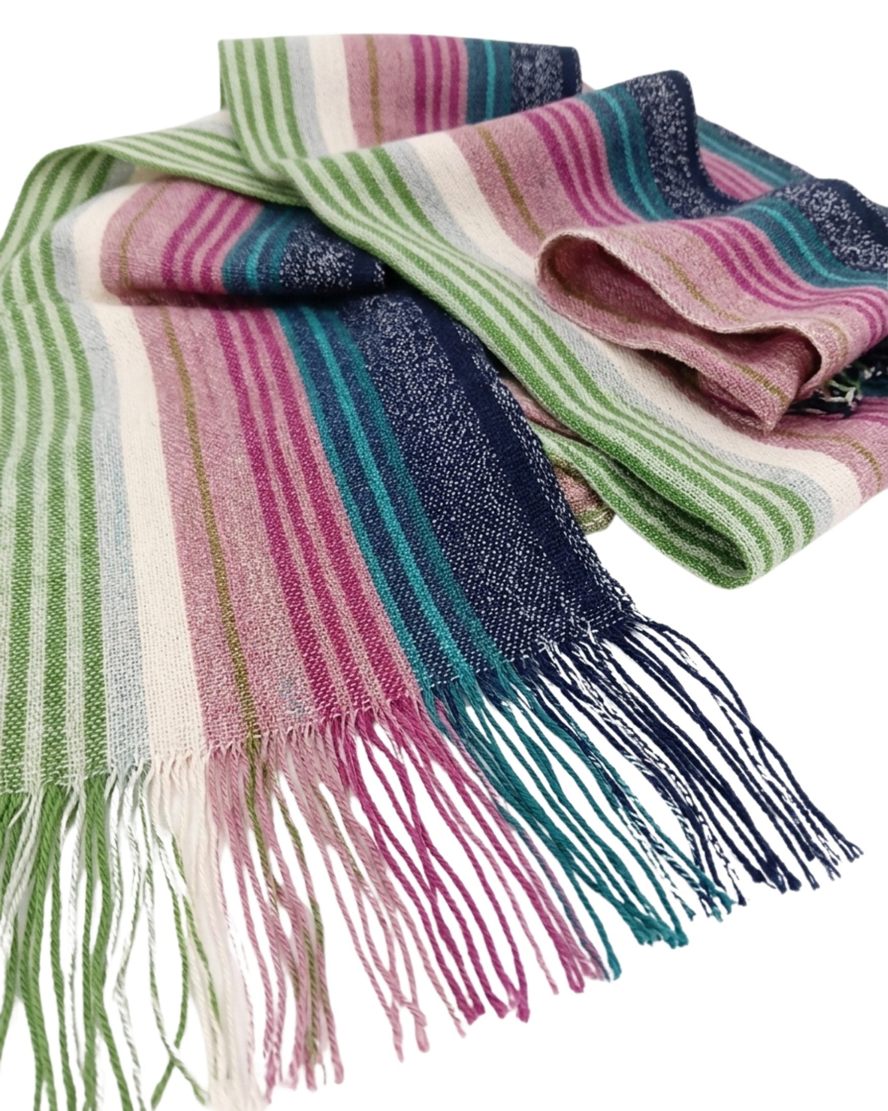 Missoni Missoni Metallic Multicolor Classic Stripe Viscose Blend Scarf