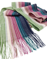 Missoni Missoni Metallic Multicolor Classic Stripe Viscose Blend Scarf