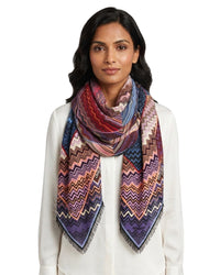 Missoni Missoni Multicolor Classic Oversized Square Wool Blend Scarf