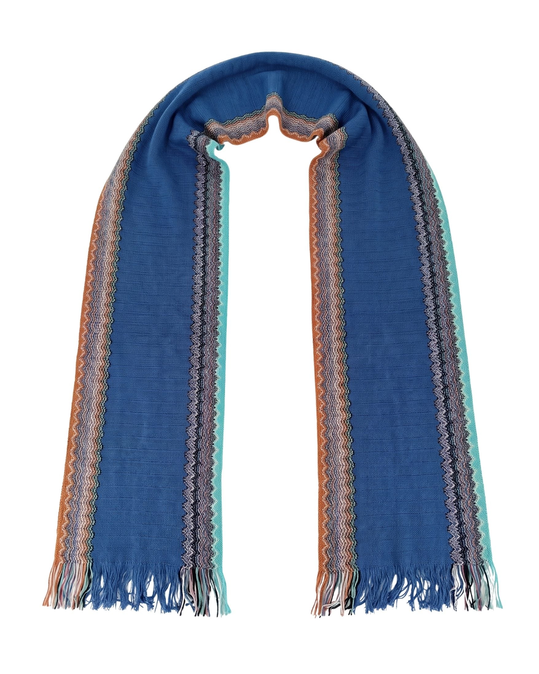 Missoni Missoni Cobalt Blue Classic Zigzag Cotton Scarf