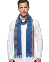 Missoni Missoni Cobalt Blue Classic Zigzag Cotton Scarf