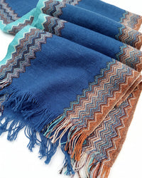 Missoni Missoni Cobalt Blue Classic Zigzag Cotton Scarf