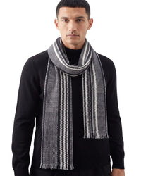 Missoni Missoni Black White Classic Chevron Cotton Scarf