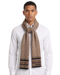 Missoni Missoni Brown Classic Pattern Wool Scarf