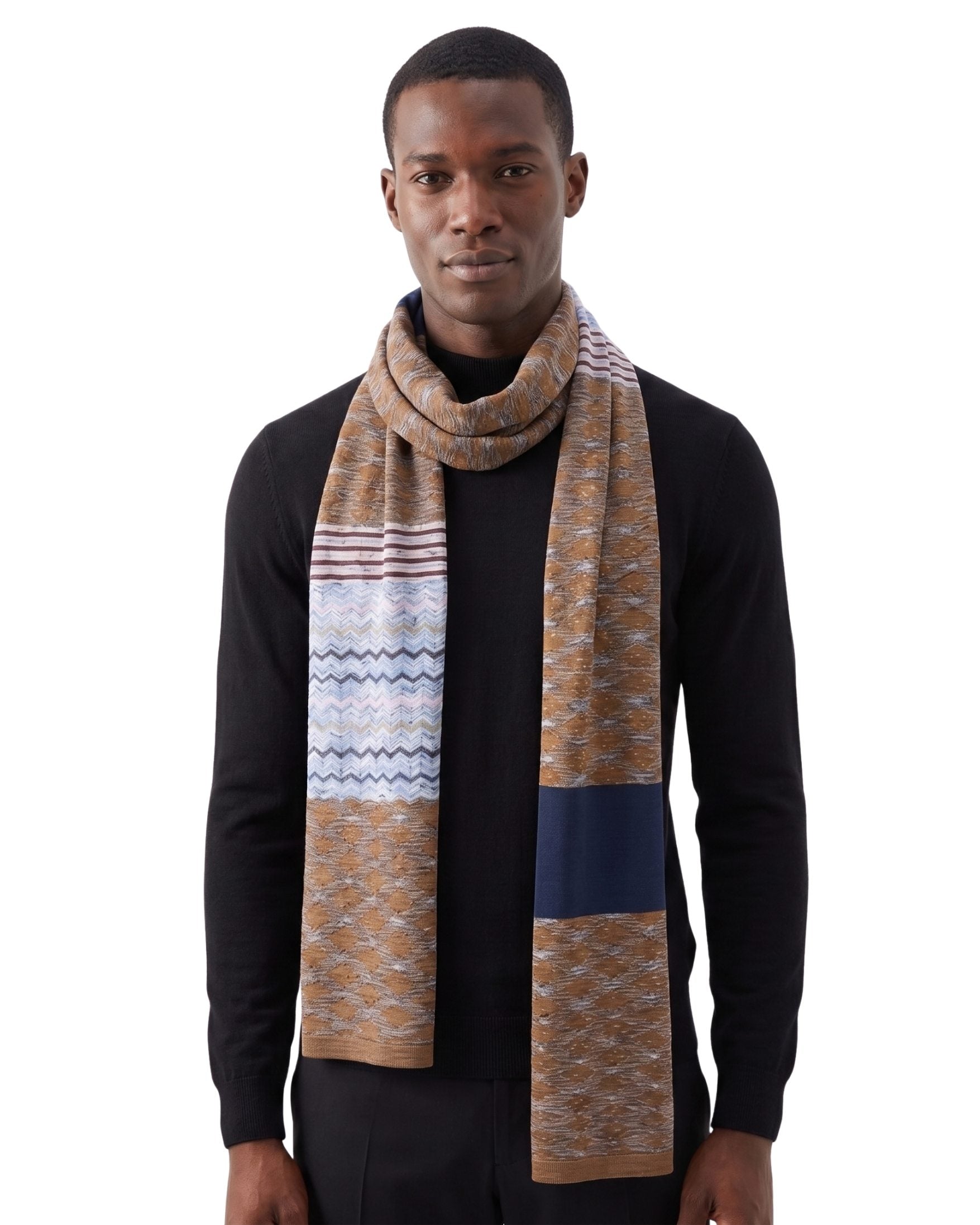 Missoni Missoni Mustard  Classic Pattern Cotton Scarf
