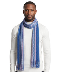Missoni Missoni Bright Blue Classic Chevron Wool Blend Scarf