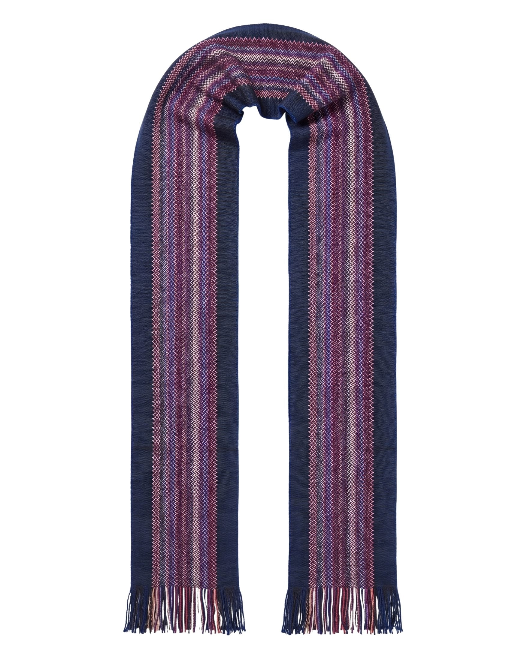 Missoni Missoni Royal Blue Classic Chevron Wool Blend Scarf