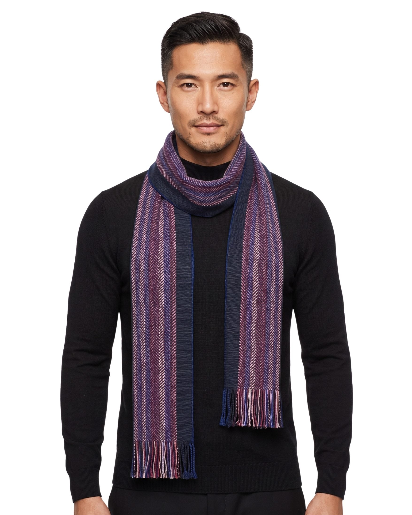 Missoni Missoni Royal Blue Classic Chevron Wool Blend Scarf