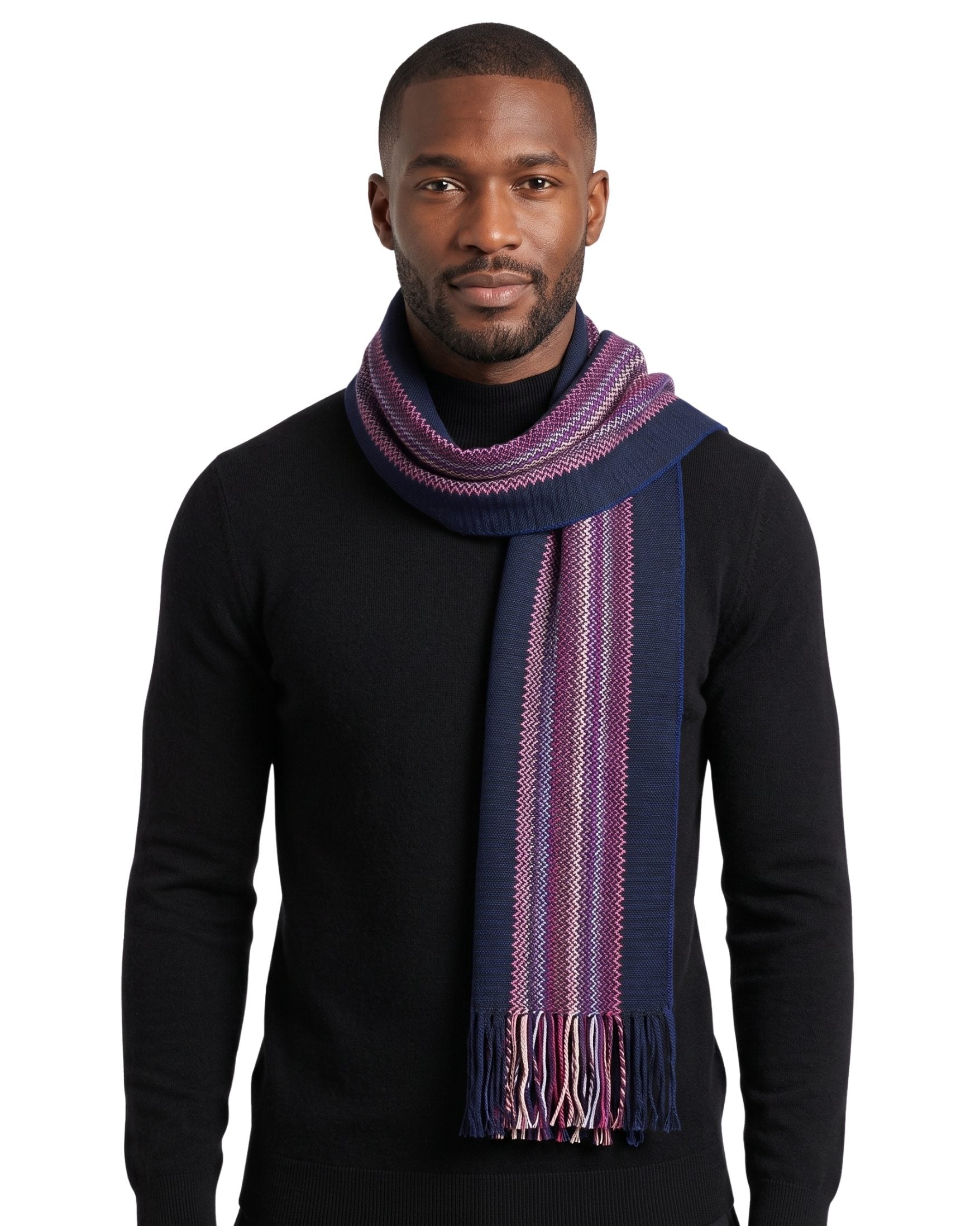 Missoni Missoni Royal Blue Classic Chevron Wool Blend Scarf