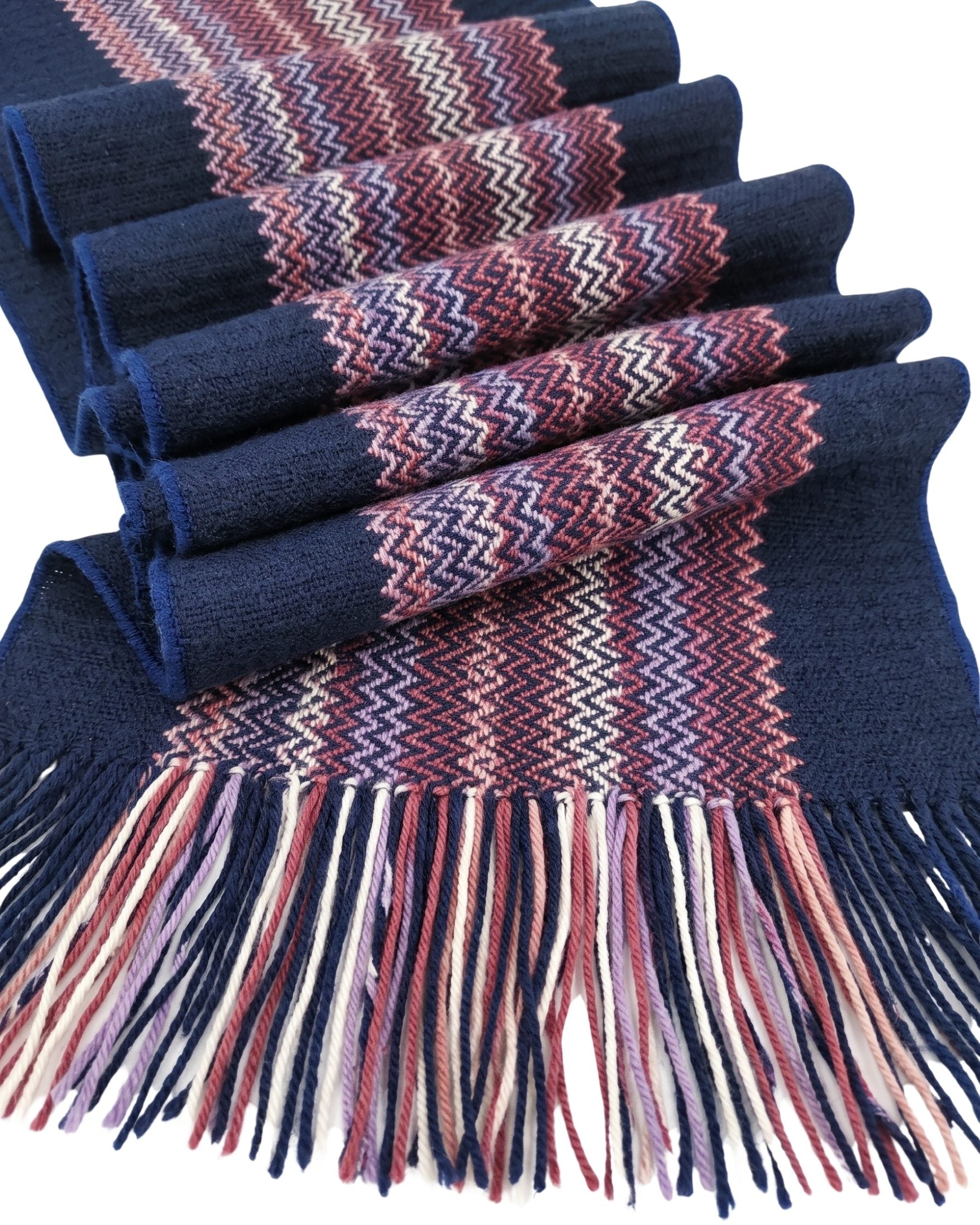 Missoni Missoni Royal Blue Classic Chevron Wool Blend Scarf