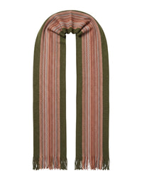 Missoni Missoni Olive Green Classic Chevron Wool Blend Scarf