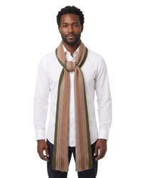Missoni Missoni Olive Green Classic Chevron Wool Blend Scarf
