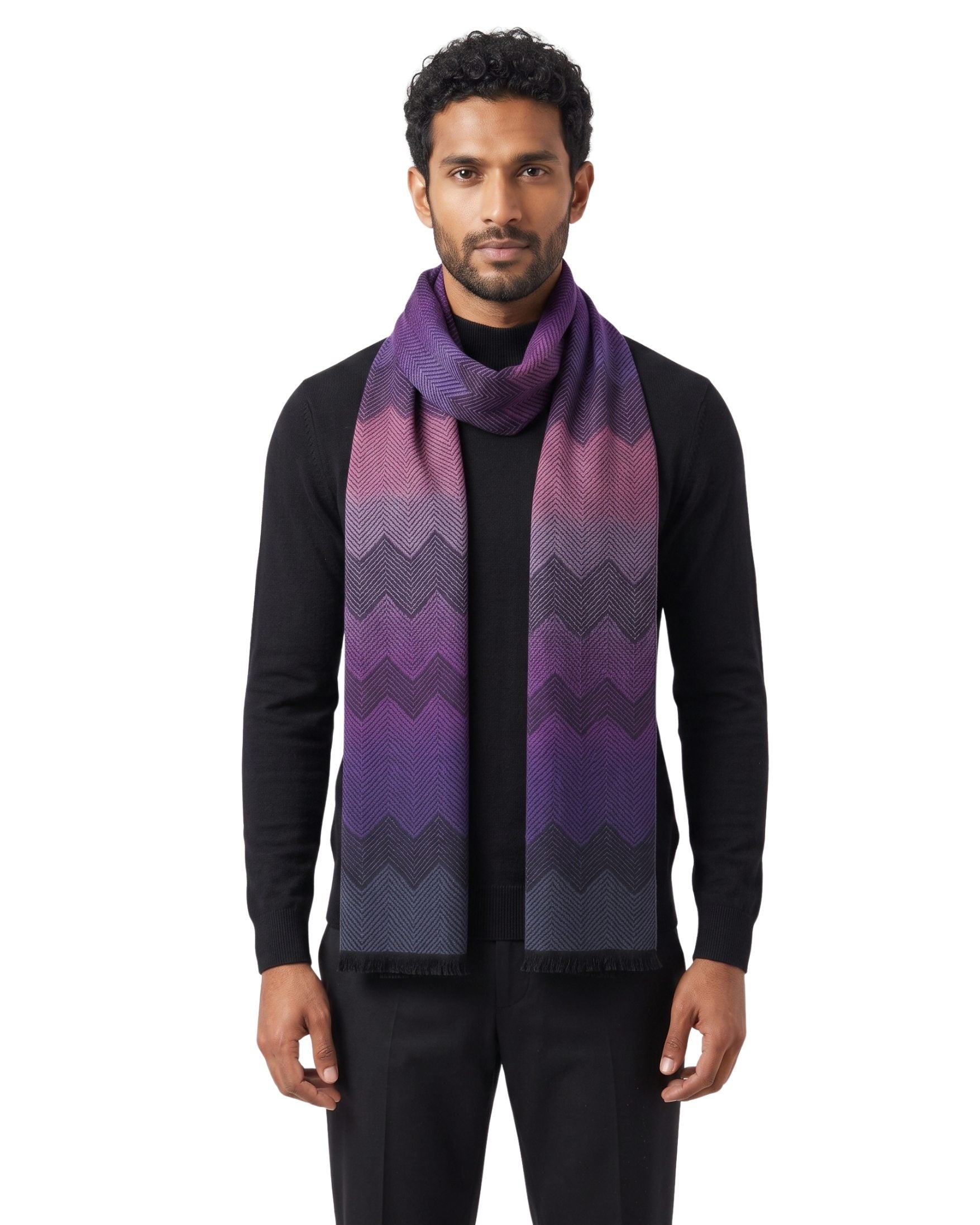 Missoni Missoni Purple Classic Chevron  WoolScarf
