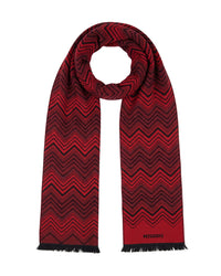 Missoni Missoni Red Classic Chevron Wool Scarf