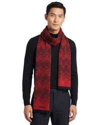 Missoni Missoni Red Classic Chevron Wool Scarf