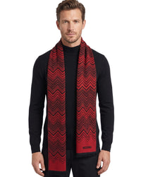 Missoni Missoni Red Classic Chevron Wool Scarf