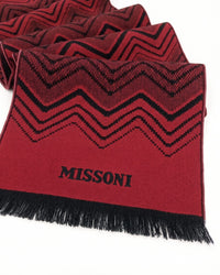 Missoni Missoni Red Classic Chevron Wool Scarf