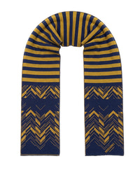 Missoni Missoni Yellow Blue Classic Chevron Wool Scarf