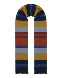 Missoni Missoni Black Red Classic Colorblock Wool Scarf