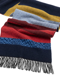Missoni Missoni Black Red Classic Colorblock Wool Scarf