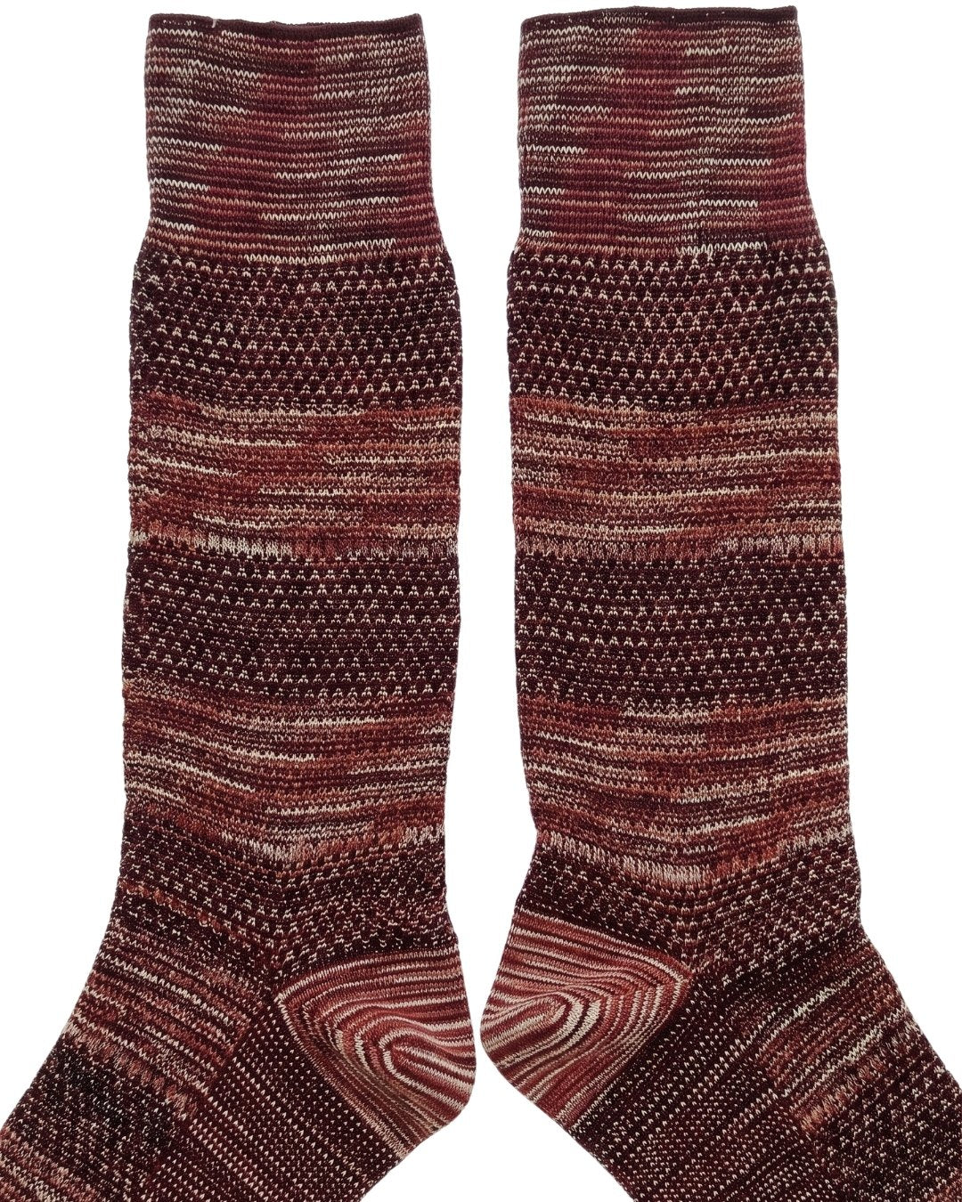 Missoni Missoni Burgundy  Mens Textured Melange Knit Crew Socks-