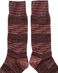 Missoni Missoni Burgundy  Mens Textured Melange Knit Crew Socks-