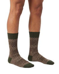 Missoni Missoni Khaki Mens Textured Melange Knit Crew Socks-