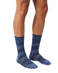Missoni Missoni Midnight Blue Mens Textured Melange Knit Crew Socks-
