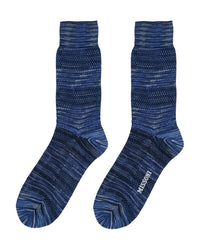 Missoni Missoni Midnight Blue Mens Textured Melange Knit Crew Socks-