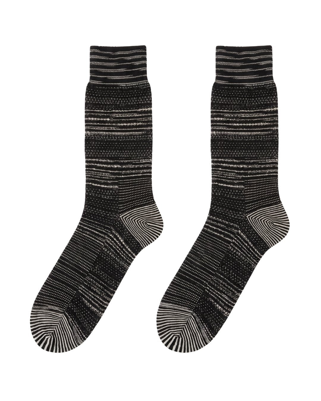 Missoni Missoni Black Mens Textured Melange Knit Crew Socks-