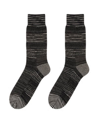 Missoni Missoni Black Mens Textured Melange Knit Crew Socks-