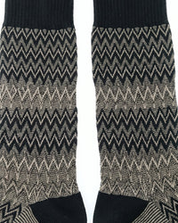 Missoni Missoni Black Mens Chevron Melange Crew Socks-