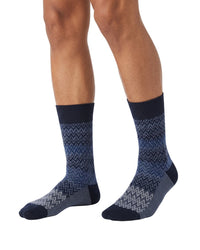 Missoni Missoni Navy Blue Mens Chevron Melange Crew Socks-
