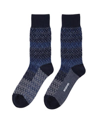 Missoni Missoni Navy Blue Mens Chevron Melange Crew Socks-