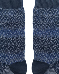 Missoni Missoni Navy Blue Mens Chevron Melange Crew Socks-
