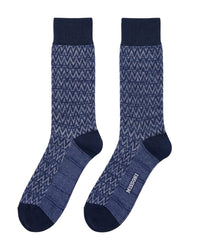 Missoni Missoni Navy Purple Mens Stripe Crew Socks-